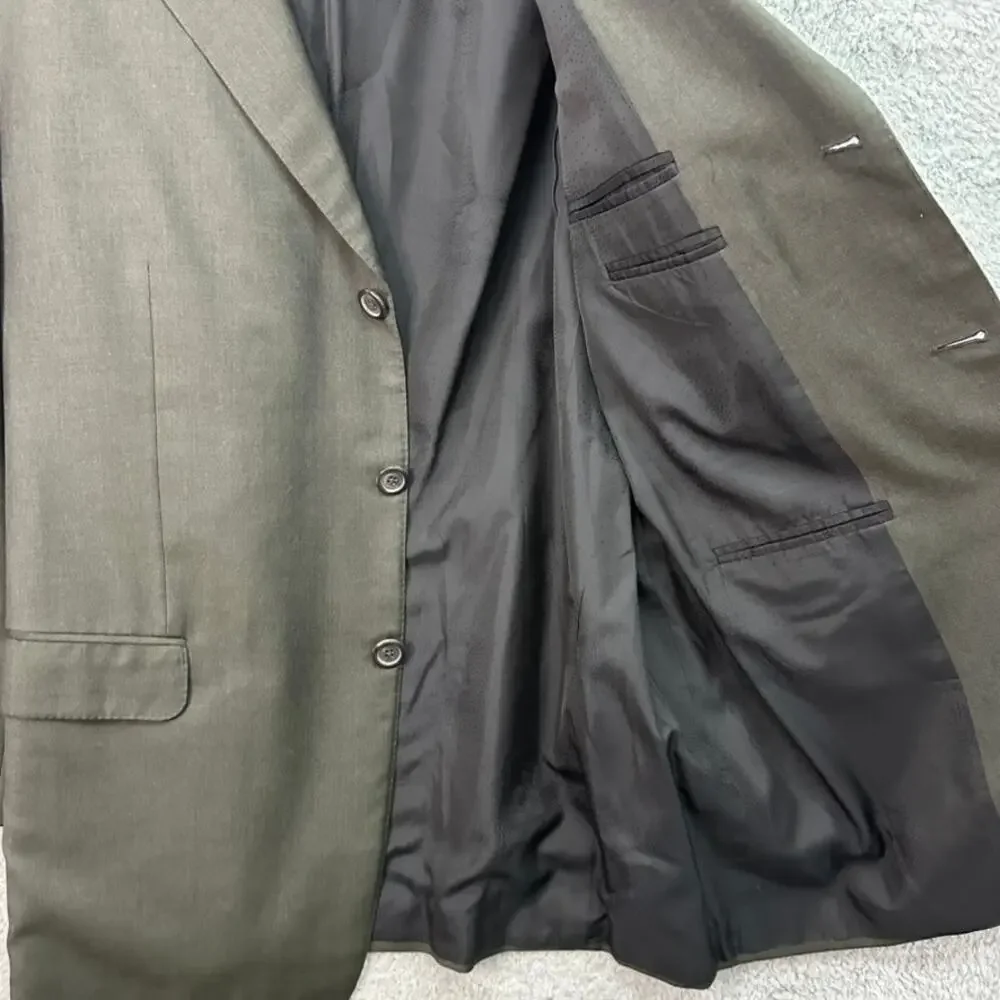 Gianni Versace Couture Men's Size ?? 3-Button Blazer Olive Green Business Flaw